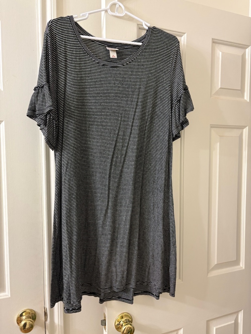 Mossimo Supply Co. Black & White Striped Short-Sleeve Tunic